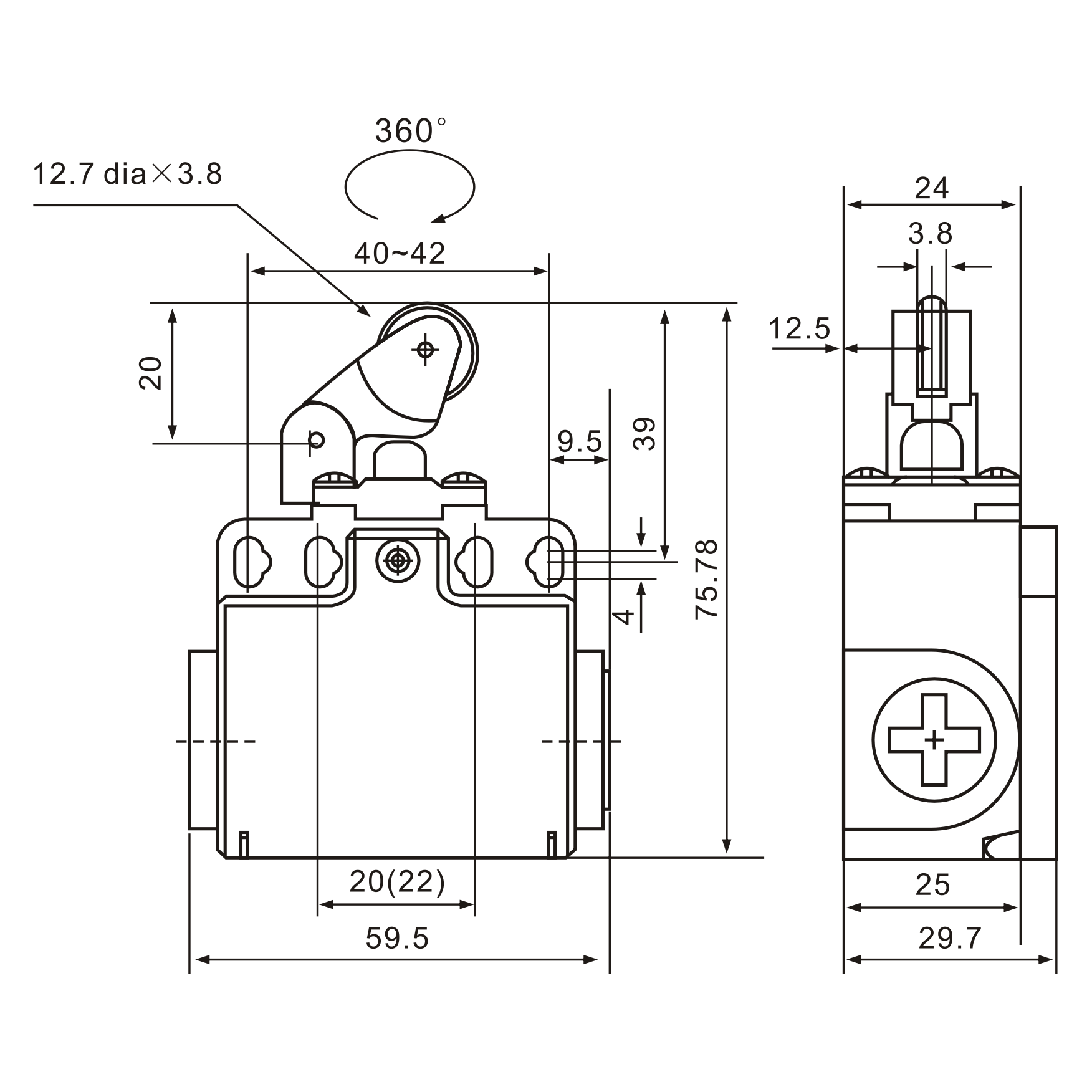 Tianyi Switch XCK-T121 Roller Push-Button Enclosed Limit Switch
