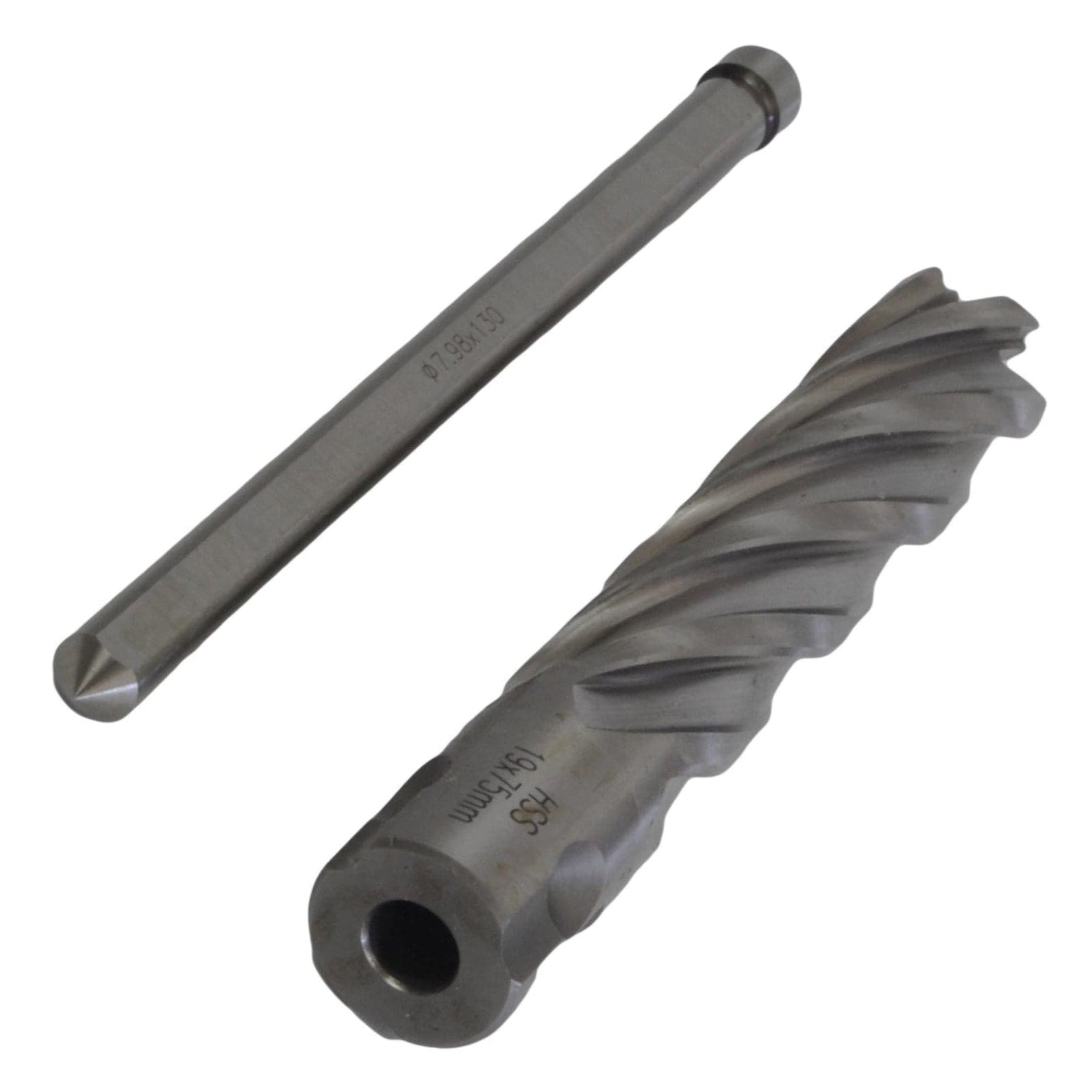 Twin Eagle Imports Annular Cutter 19 x 75mm D.O.C HSS Weldon Shank Annular Cutter with Pilot Pin