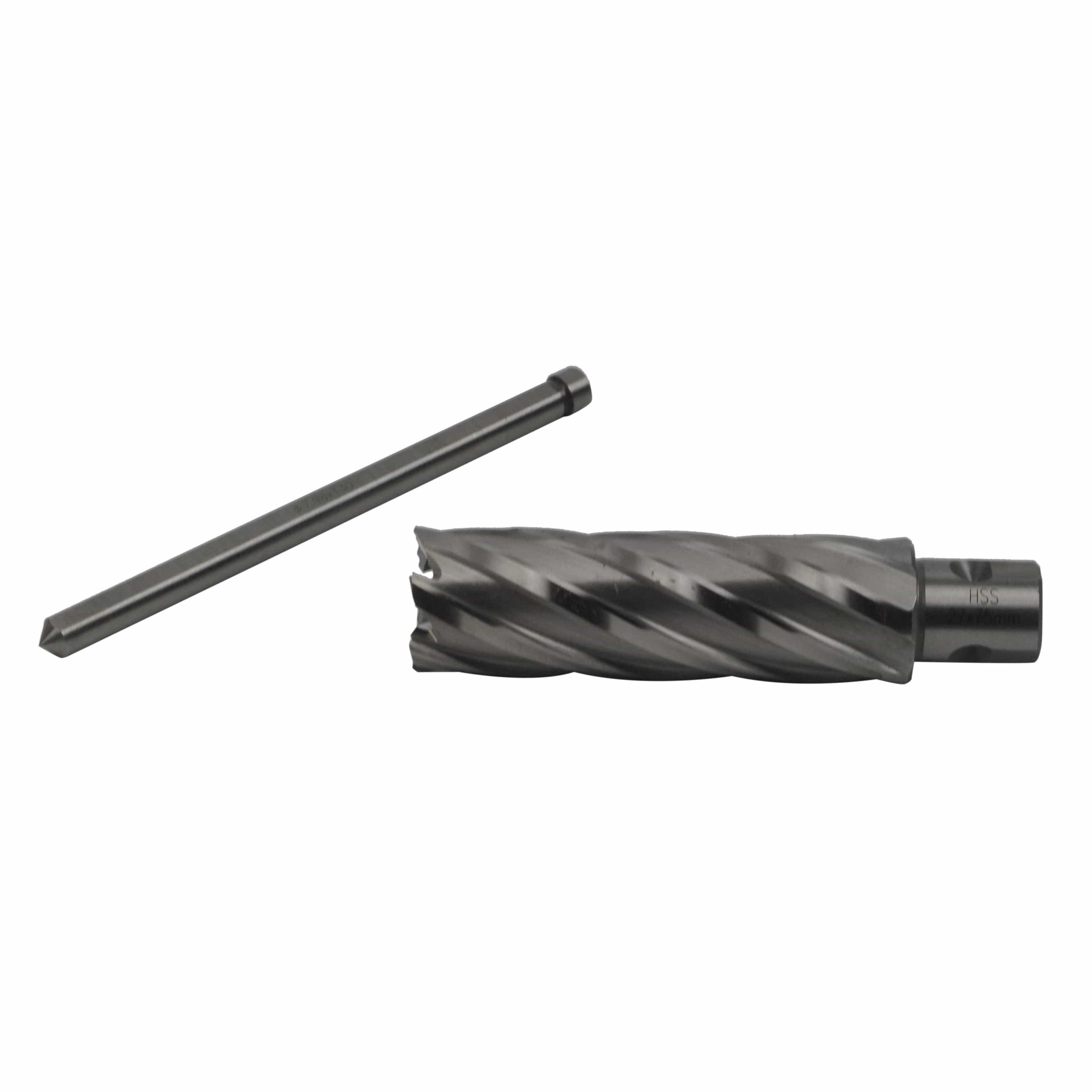 Twin Eagle Imports Annular Cutter 27 x 75mm D.O.C HSS Weldon Shank Annular Cutter with Pilot Pin