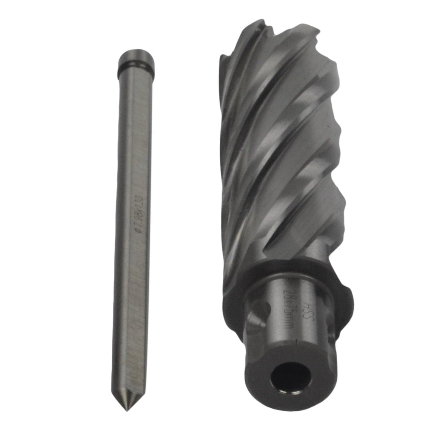 Twin Eagle Imports Annular Cutter 28 x 75mm D.O.C HSS Weldon Shank Annular Cutter with Pilot Pin