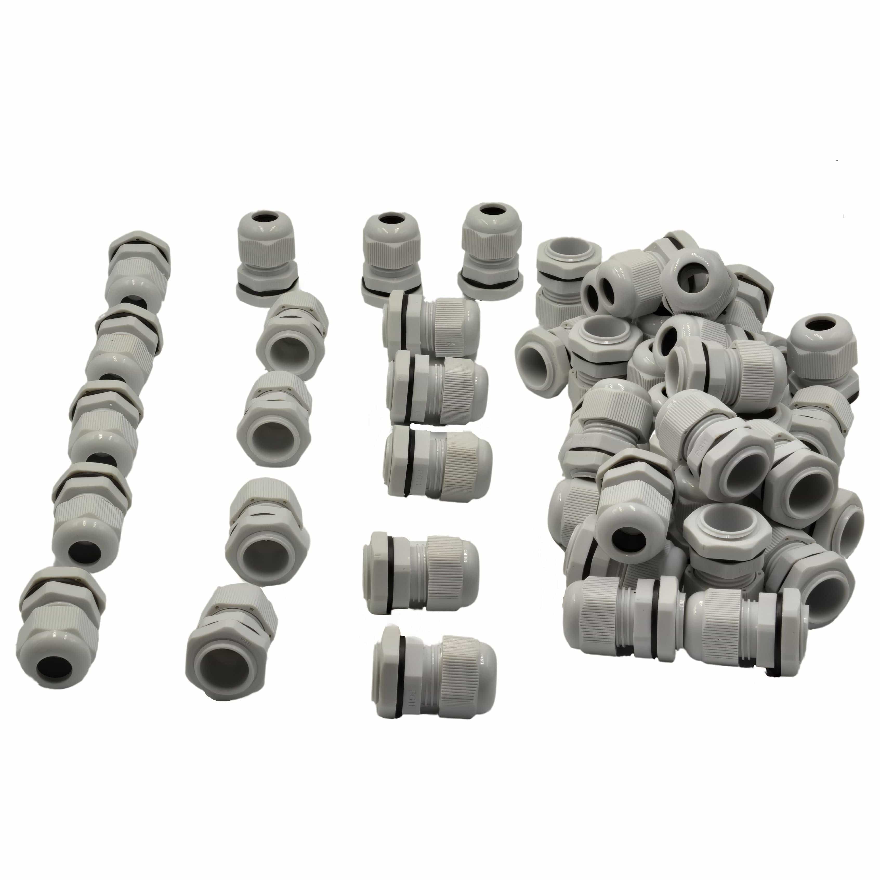 Twin Eagle Imports Cable Gland 50 Pack IP68 PG11 White Nylon Cable Gland 5-10mm Cable Range