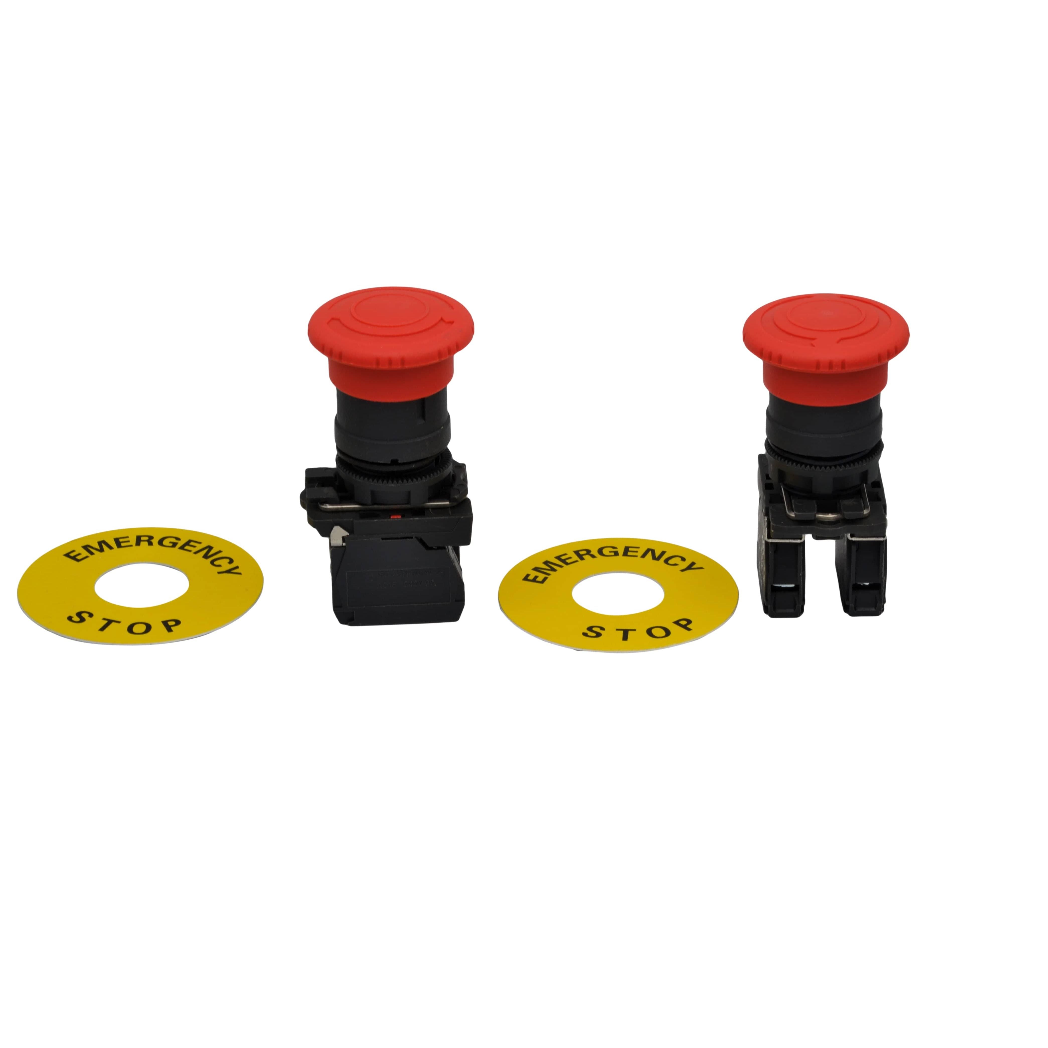 Twin Eagle Imports E Stops Mushroom head pushbutton turns to release NC NO Switch Electrical 12V 24V  TB5-AS545