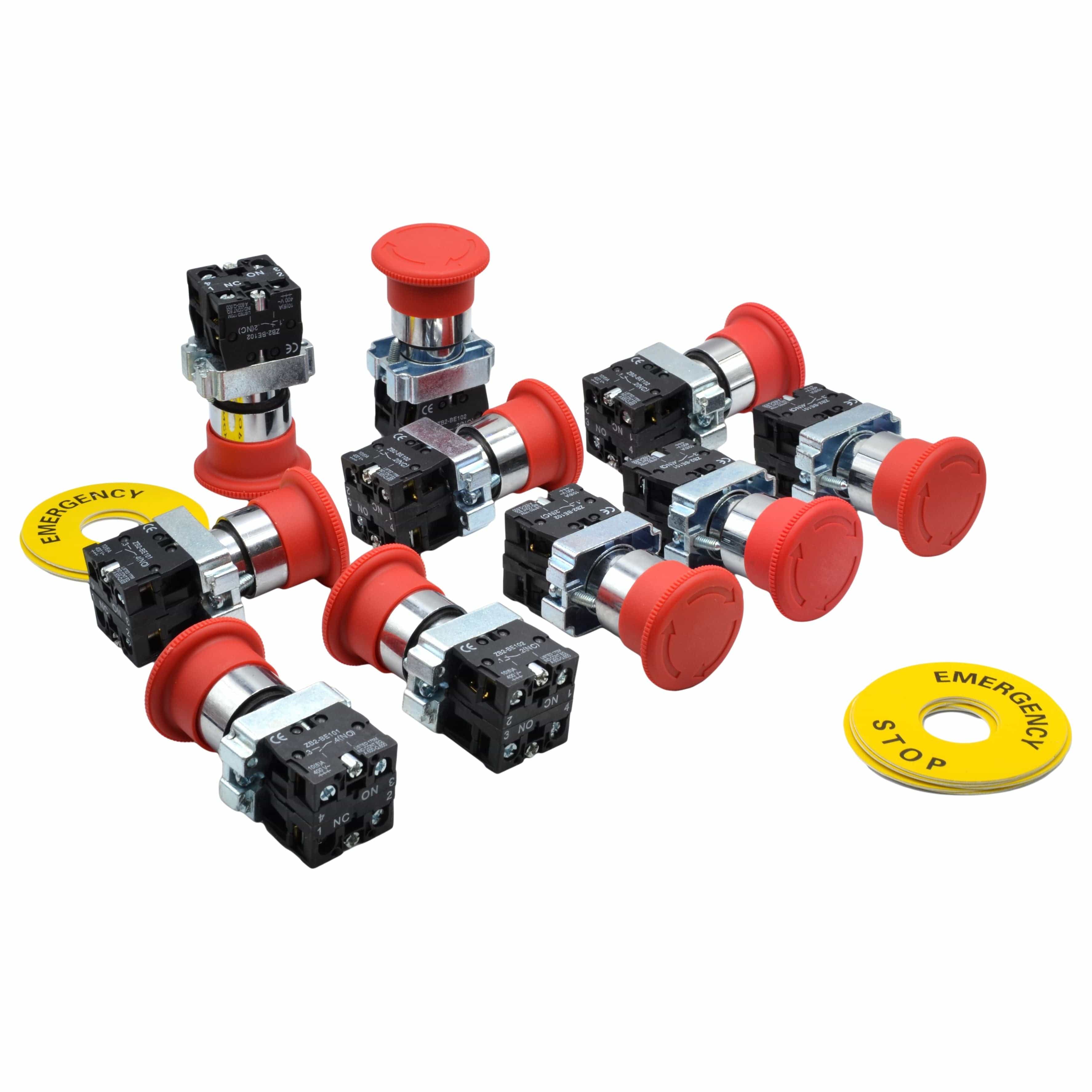 Twin Eagle Imports Emergency Stops x 10 Emergency Stop Switch E stop XB2-BS545 NC + NO terminal
