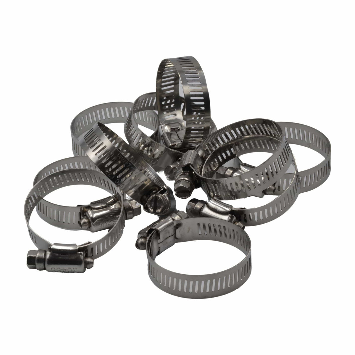 Twin Eagle Imports Grab Kits 10 Piece 304 Stainless Steel 21-44mm Worm Drive Hose Clamp
