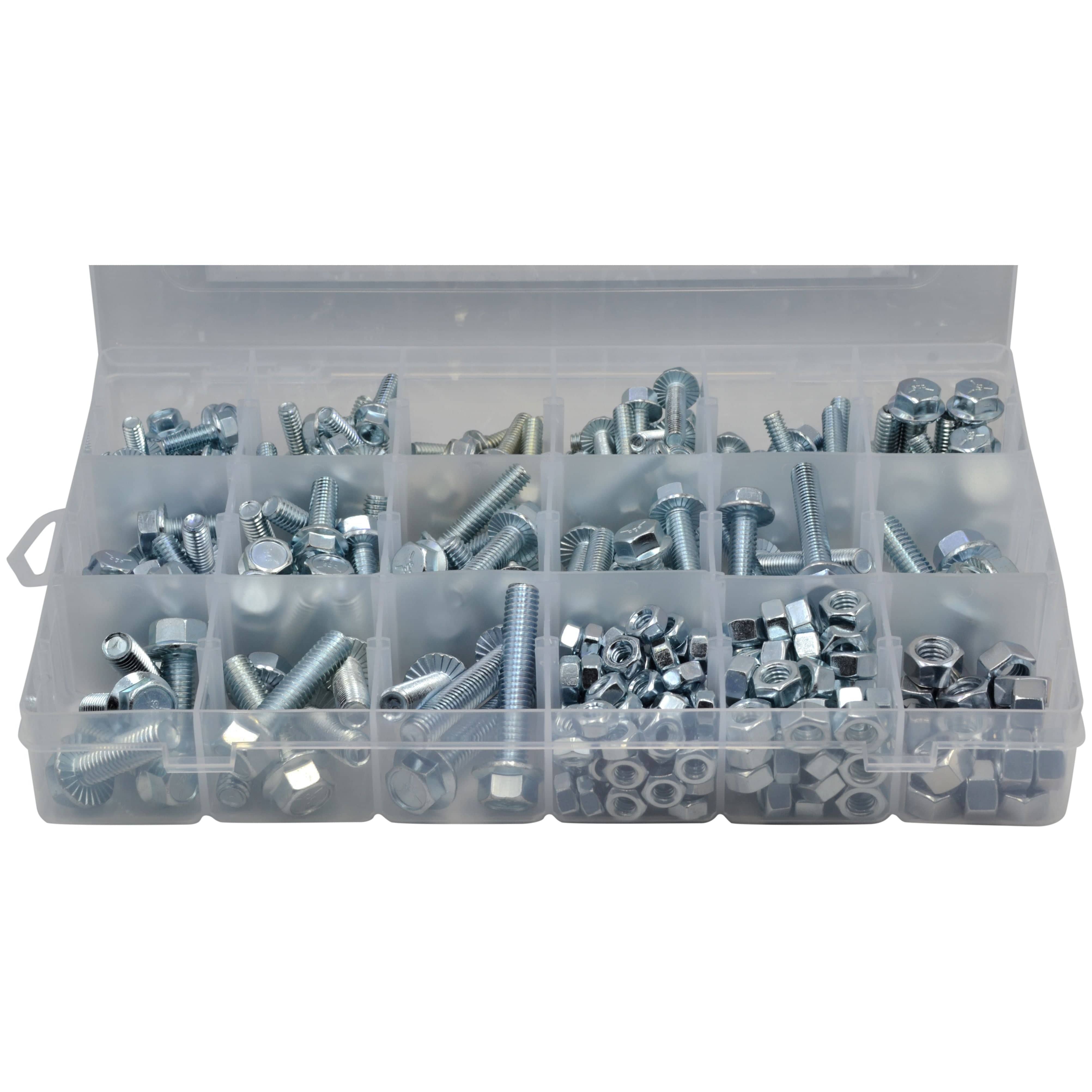 Twin Eagle Imports Grab Kits 318 pc High Tensile Imperial Flange Nut and Bolt Grab Kit Assortment