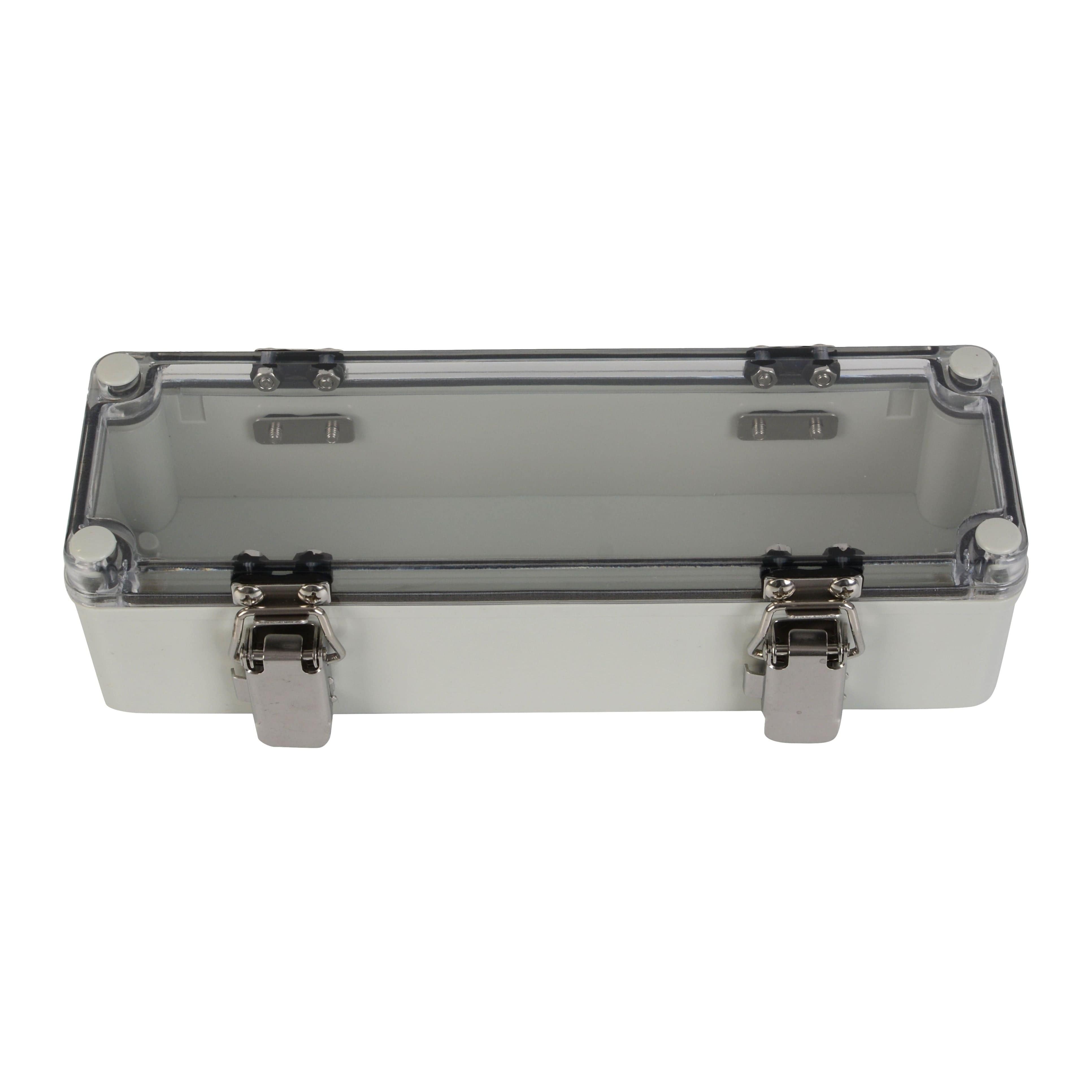 Twin Eagle Imports Junction Box ABS IP66 Clear Lid Hinge Junction Box 80 x 250 x 70mm