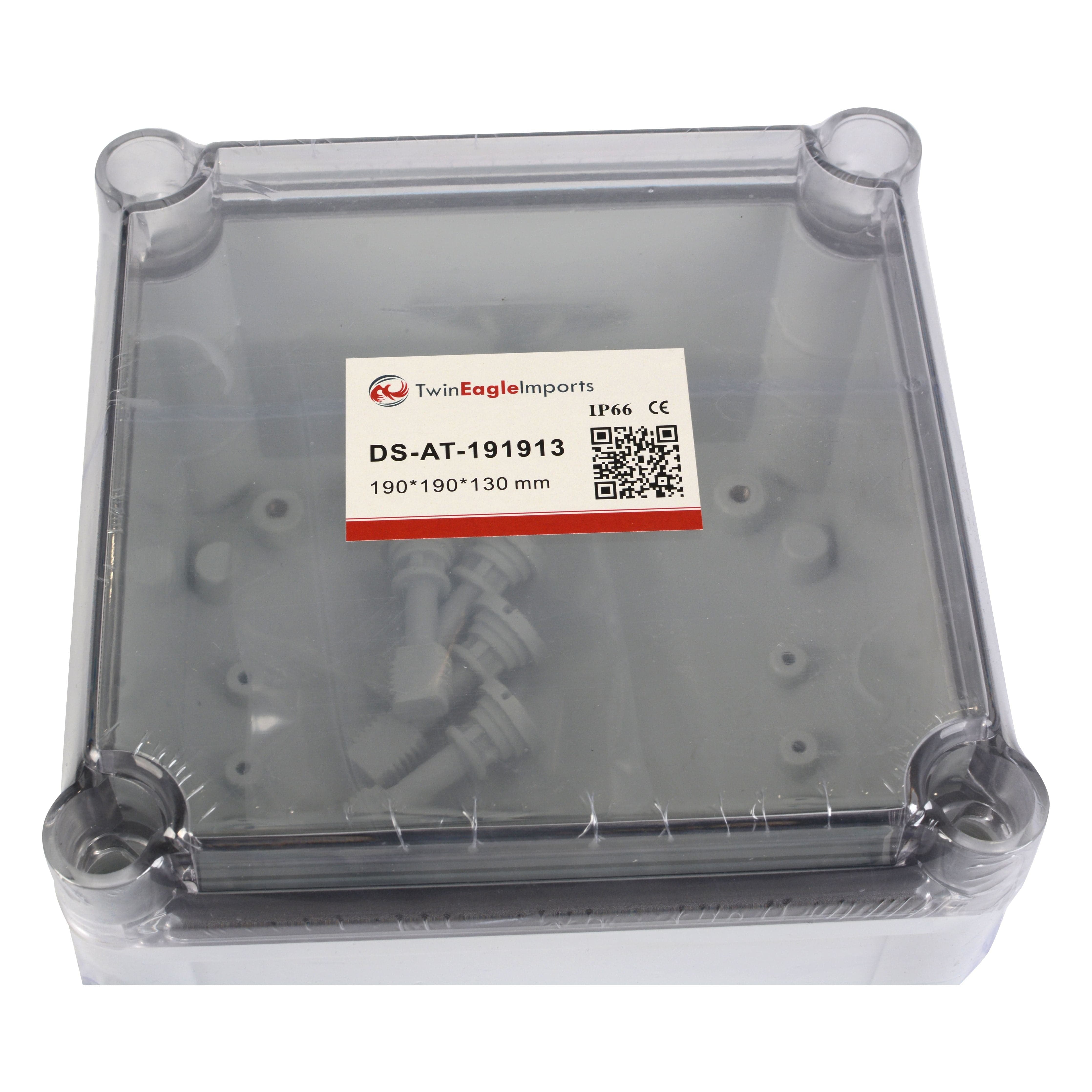 Twin Eagle Imports Junction Box ABS IP66 Clear Lid Junction Box 190 x 190 x 130mm