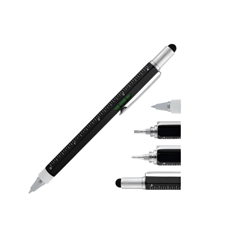 Twin Eagle Imports Marking Full Metal Body 6-in-1 Multi-Function Tool Black Engineers Pen