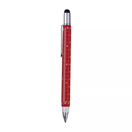 Twin Eagle Imports Marking Full Metal Body 6-in-1 Multi-Function Tool Red Engineers Pen