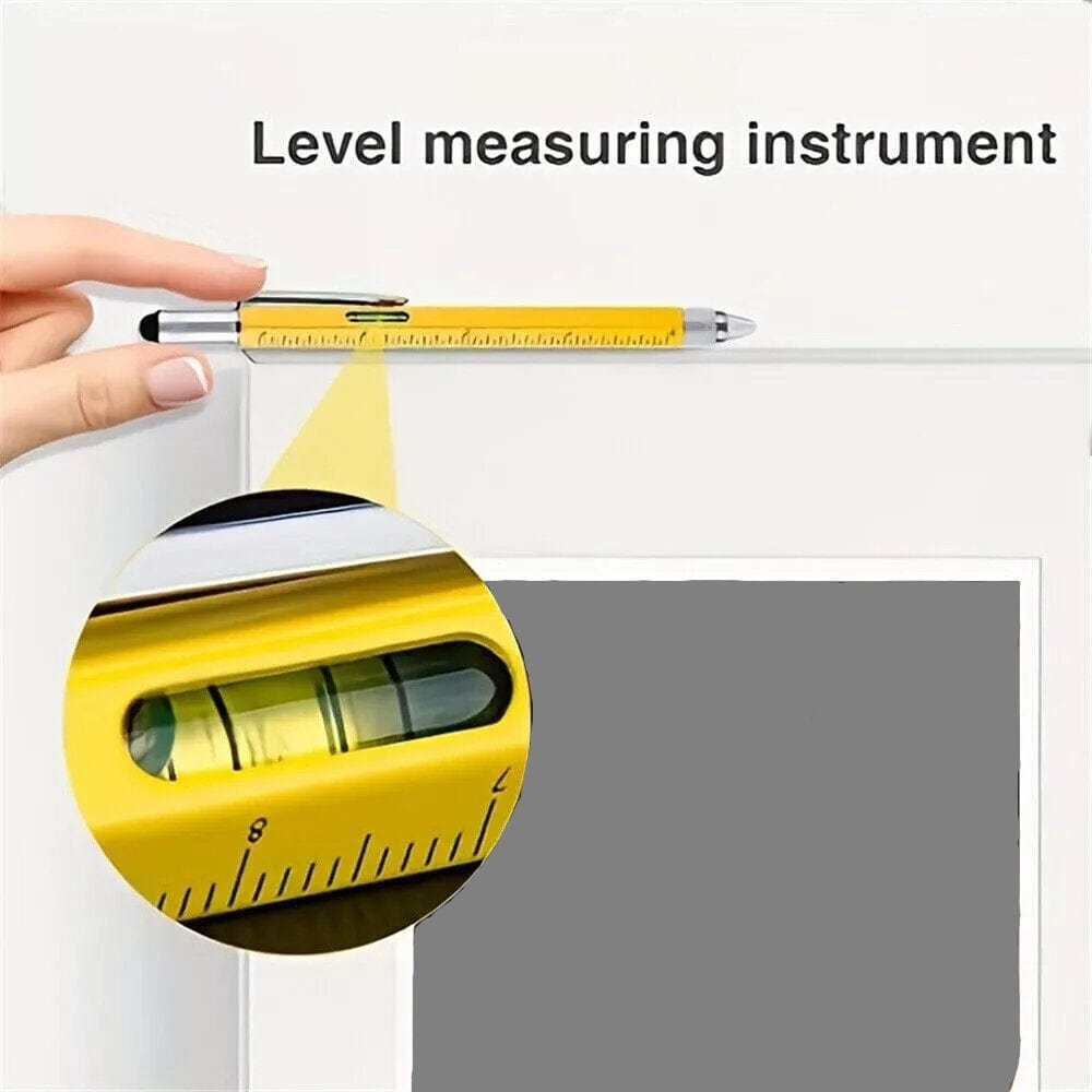 Twin Eagle Imports Marking Full Metal Body 6-in-1 Multi-Function Tool Yellow Engineers Pen