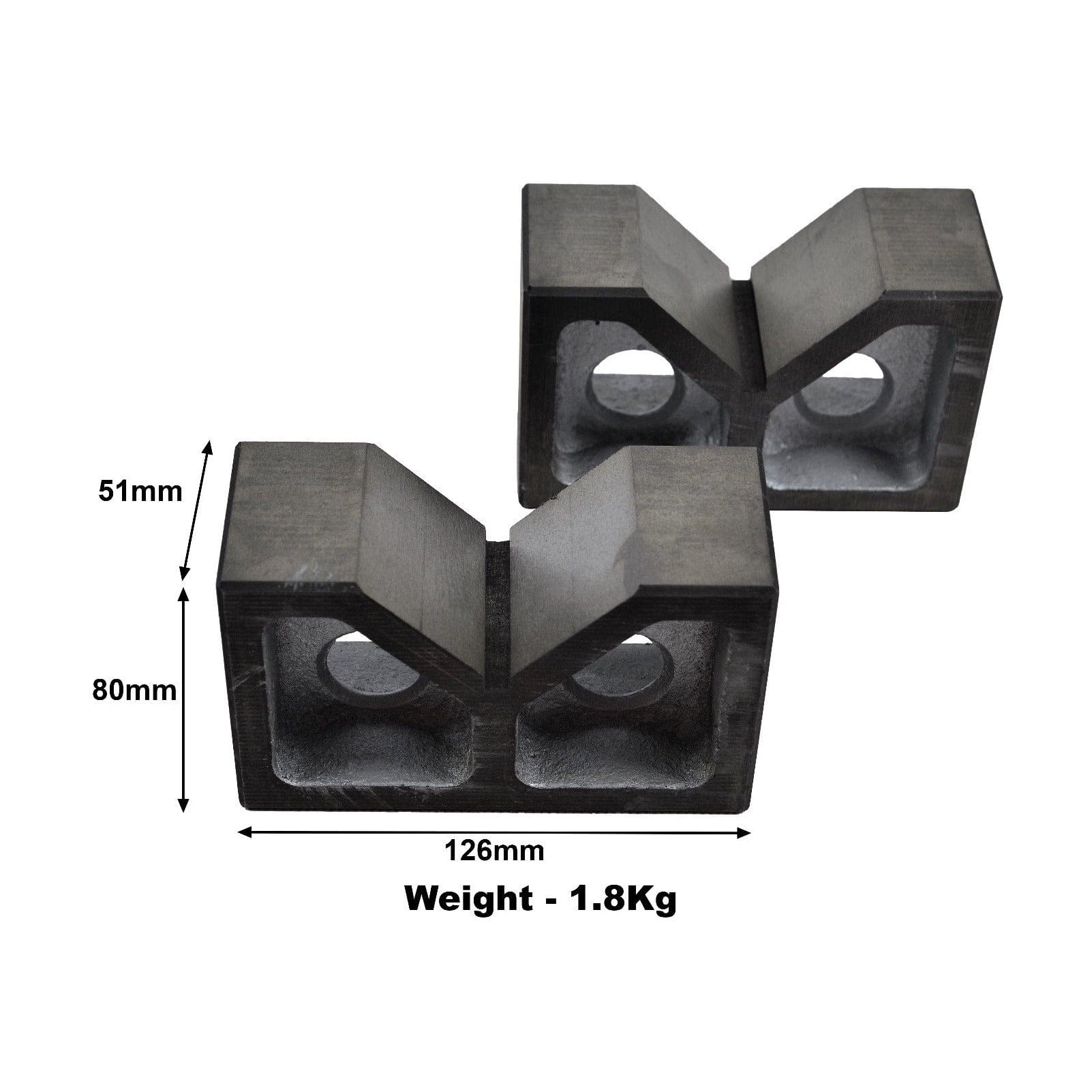 Twin Eagle Imports V Block Premium 5" Cast Iron V Block Set for Precision Milling
