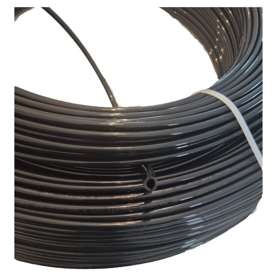 Twin Eagles Air Hose Nylon Air Line Hose Tube 1/4'', One Layer 300m/Roll Black
