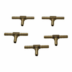 Twin Eagles Brass Connector 5pc 3/16" Three Way Brass Hose Barb Tee H6 Grab Kit