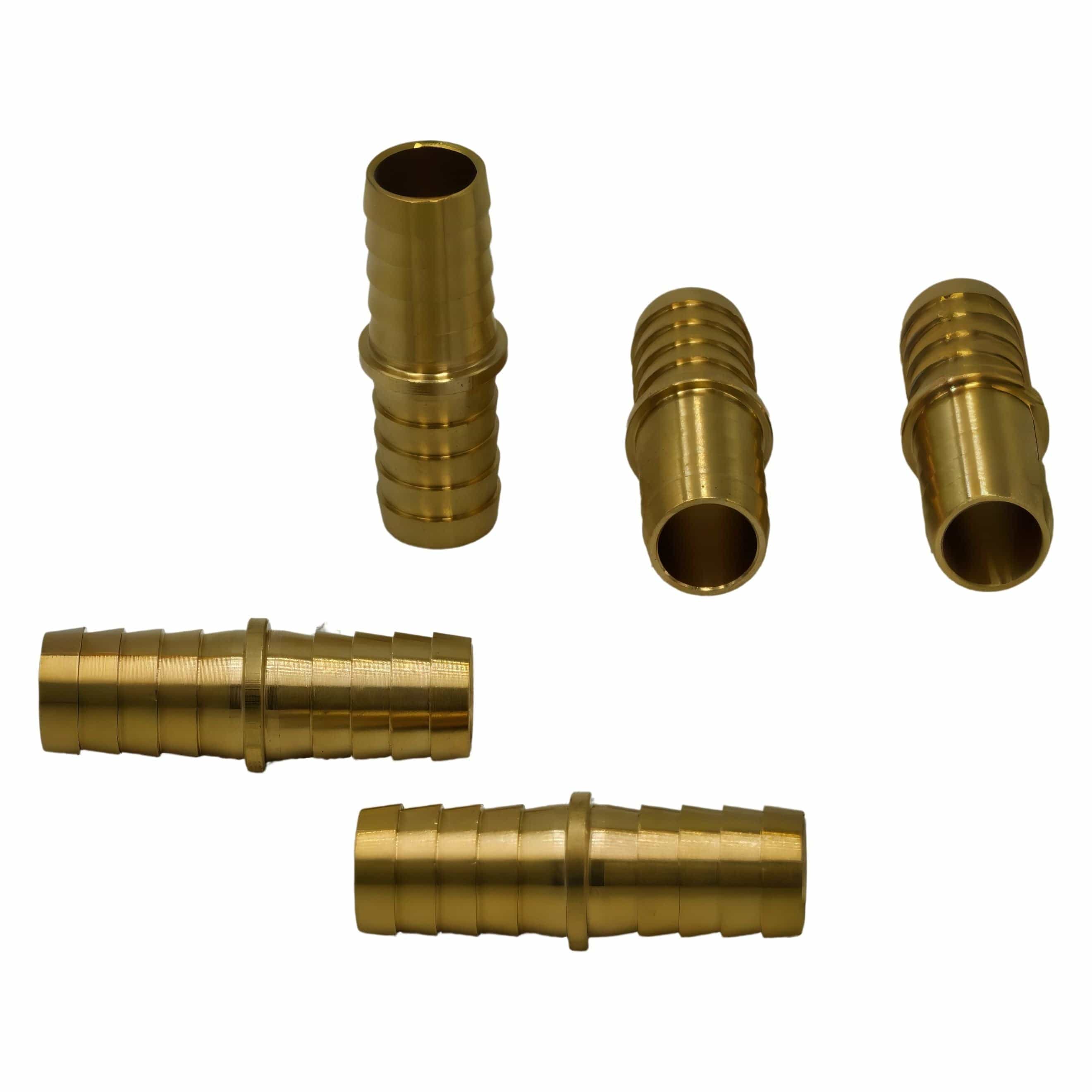Twin Eagles Brass Connector 5pc 5/8" Brass Straight Hose Barb H20 Grab Kit