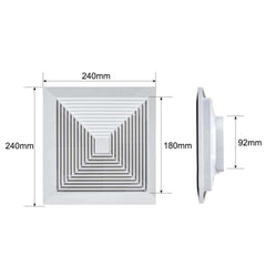 Twin Pack Ductsure 100mm Port Square Ceiling Diffuser With Adaptor Plate - Twin Eagle Imports