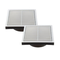 Twin Pack PFL100 Ductsure Ducting Wall Vent : Fixed Louvre - Φ100 - Twin Eagle Imports