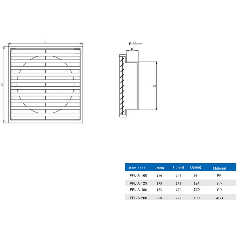 Twin Pack PFL100 Ductsure Ducting Wall Vent : Fixed Louvre - Φ100 - Twin Eagle Imports