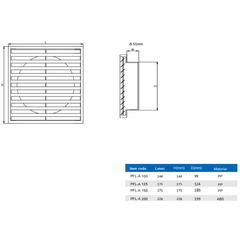 Twin Pack PFL200 Ductsure Ducting Wall Vent : Fixed Louvre - Φ200 - Twin Eagle Imports