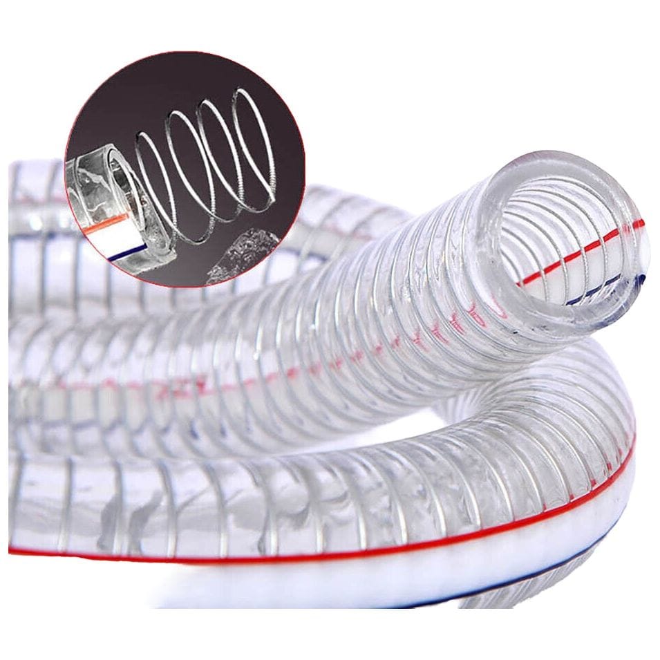 Wire Reinforced Clear Flexible PVC Hose ID 1/2''(13mm), 100m/roll - Twin Eagle Imports