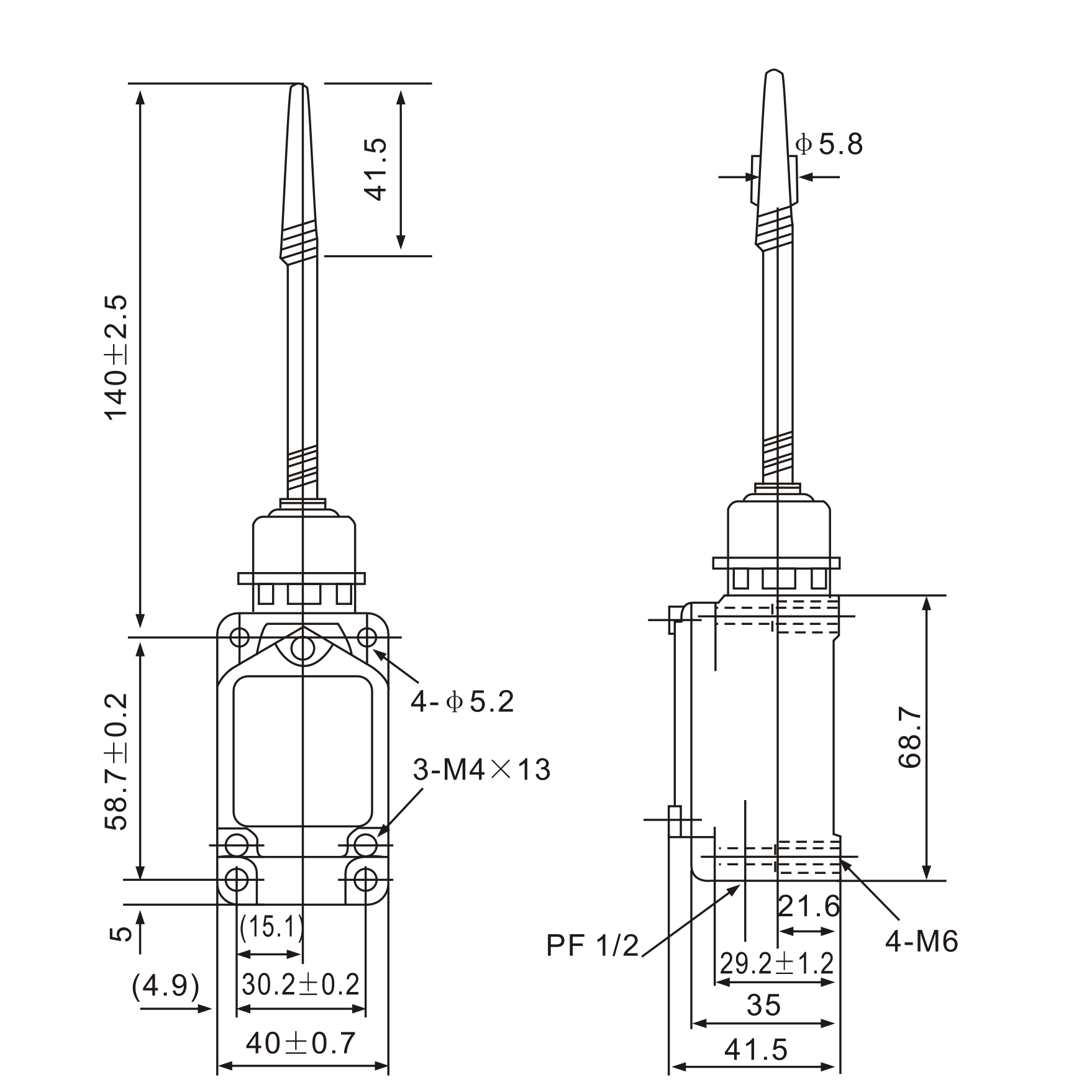 WLNJ-2 Plastic Rod Cover Limit Switch - Twin Eagle Imports