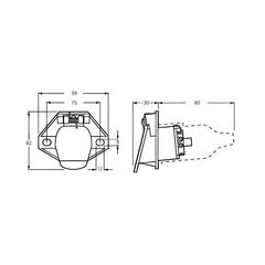 X2 Heavy-Duty 7-Pin Round Trailer Socket Die-Cast Zinc Protective Boot & Locking Tab - Twin Eagle Imports