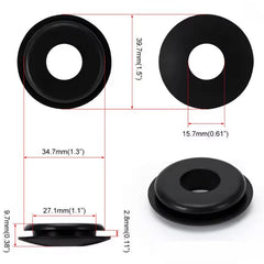 X500 Black Rubber Gladhand Seals Hose Gaskets for Semi Trucks & Trailers - Twin Eagle Imports