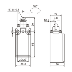 XCK-103 Top-Roller Plunger Actuator Limit Switch - Twin Eagle Imports