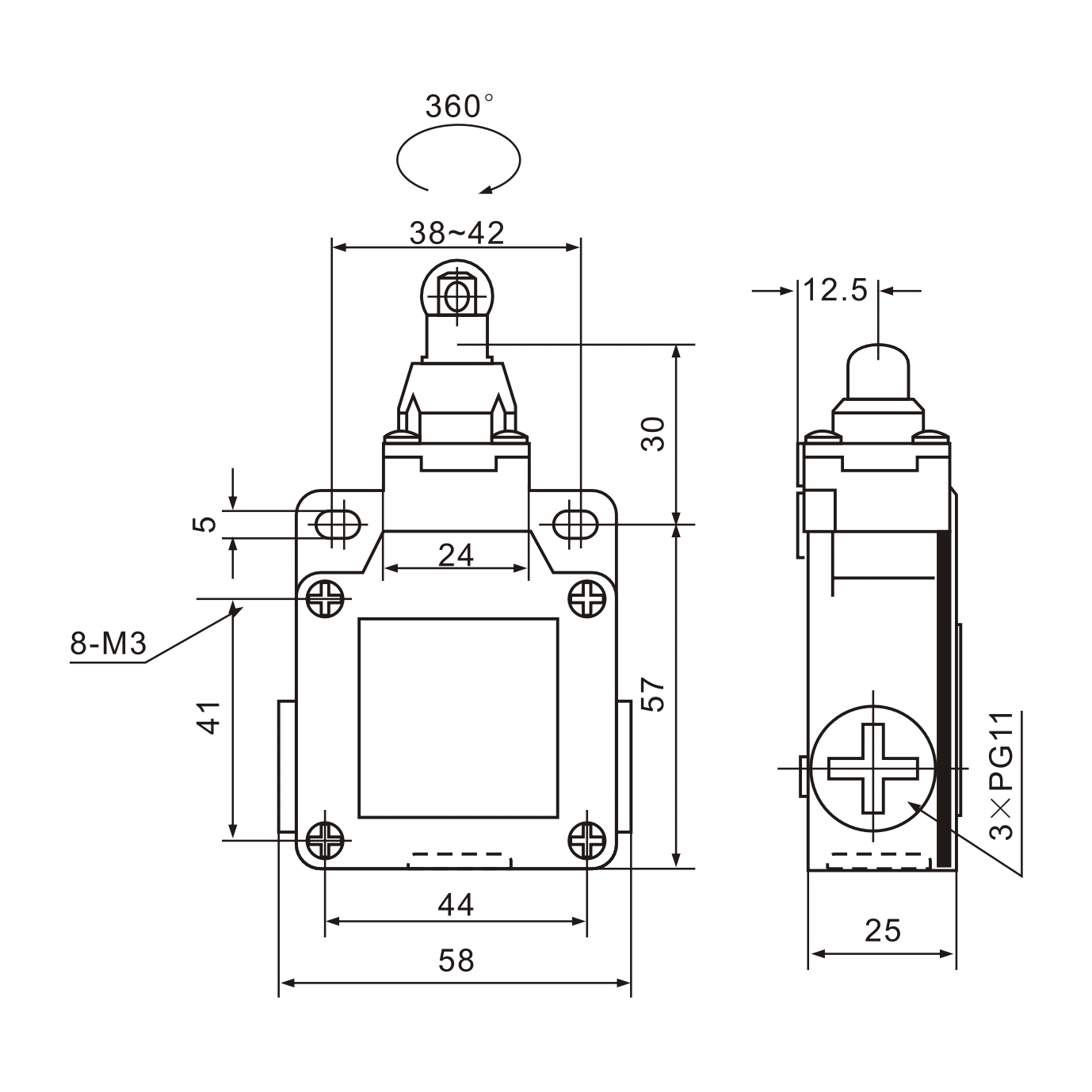 XCK-M102 Steel Roller Plunger Limit Switch - Twin Eagle Imports