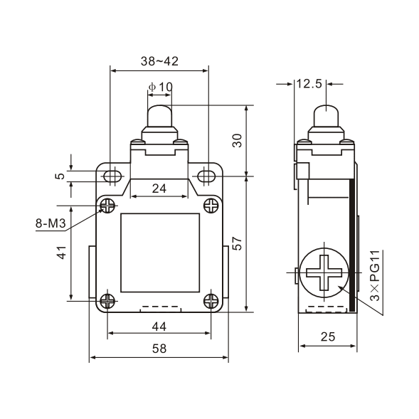 XCK-M110 Micro Limit Switch with Plunger - Twin Eagle Imports
