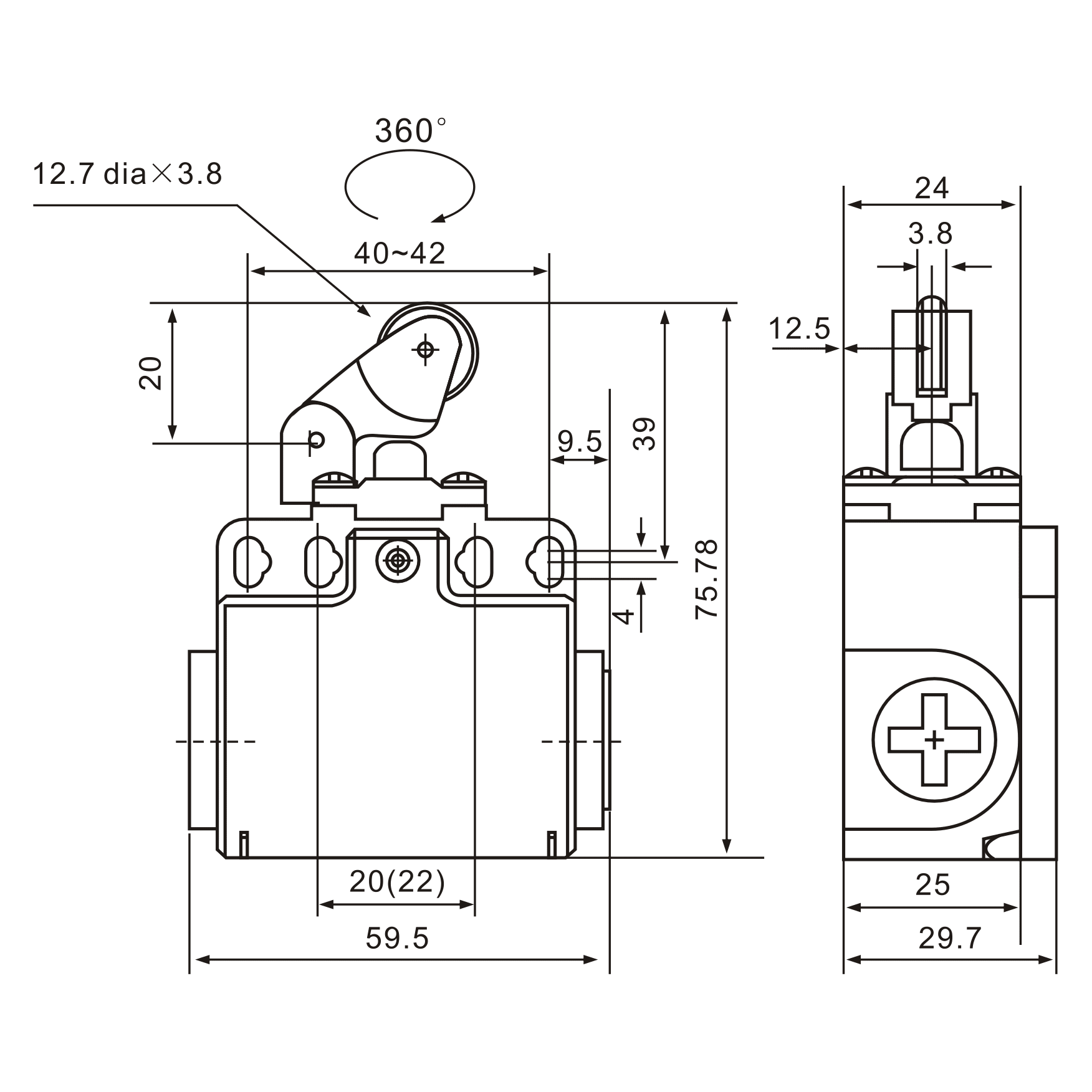 XCK-T121 Roller Push-Button Enclosed Limit Switch - Twin Eagle Imports