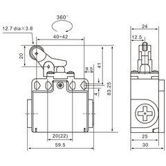 XCK-T127 Plastic Type, Adjustable Arm Limit Switch - Twin Eagle Imports