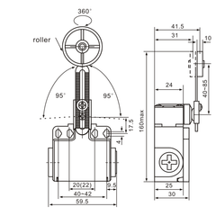 XCK-T149 Elastomer Roller Lever 50 mm Limit Switch - Twin Eagle Imports
