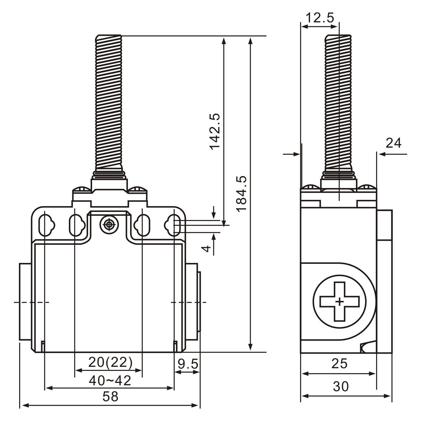 XCK-T181 Rod Coil Spring Contact Actuator Limit Switch - Twin Eagle Imports