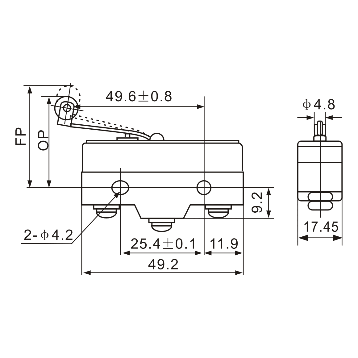 Z-15GL2-B Snap Action Coil Spring Thermosetting Micro Limit Switch - Twin Eagle Imports