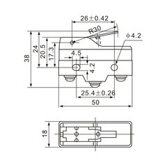 Z-15GW21-B Short Hinge, Stainless Steel Lever Micro Limit Switch - Twin Eagle Imports