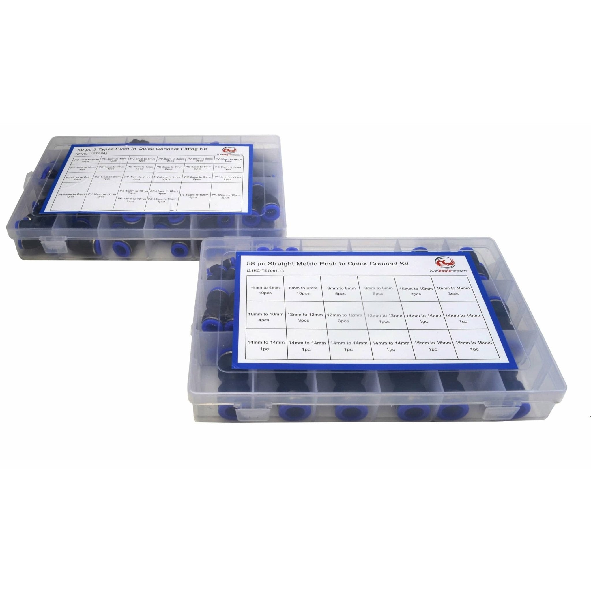 118pc Pneumatic Push in Air Line Hose Joiner Grab Kits Assortmentt - Twin Eagle Imports