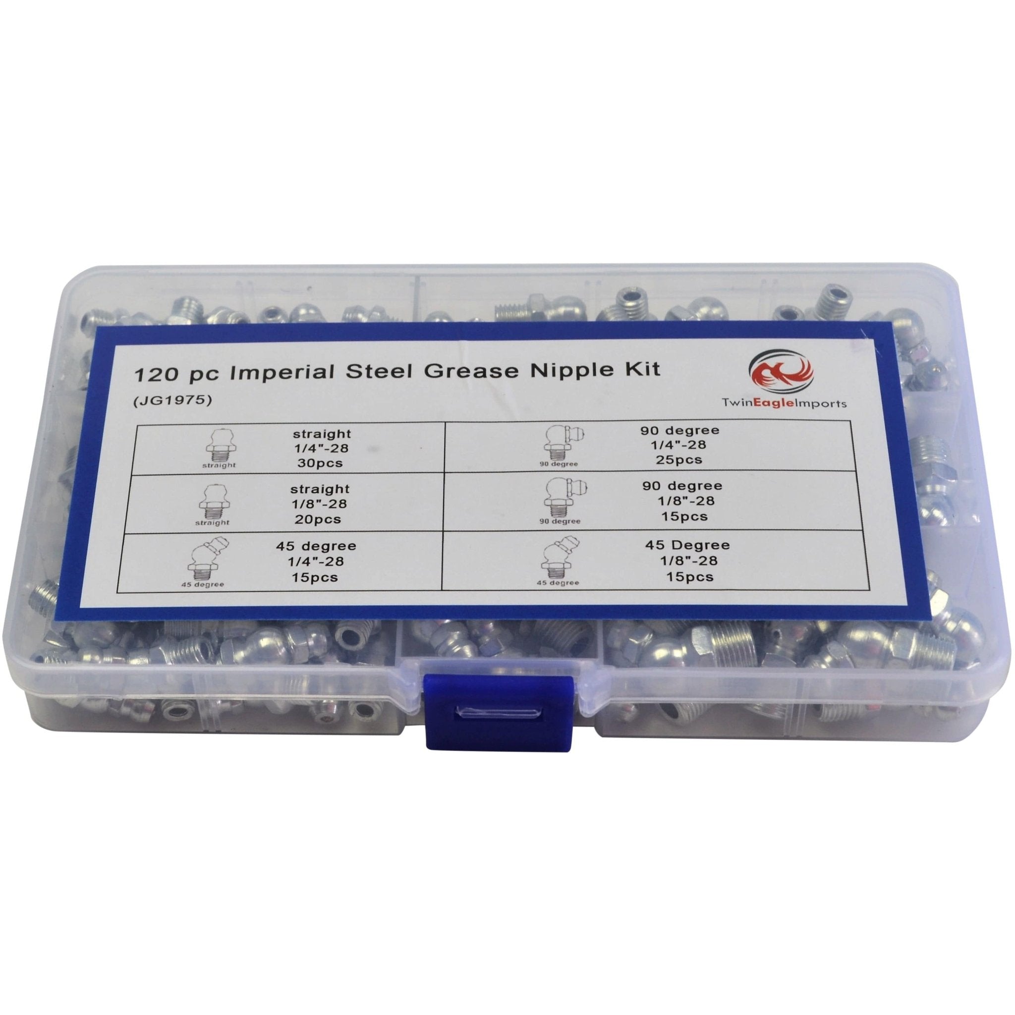 120pc Imperial Steel Grease Nipples Grab Kit - Twin Eagle Imports