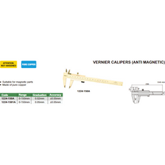 Insize Anti Magnetic Vernier Caliper 0-150mm Range Series 1224-150A