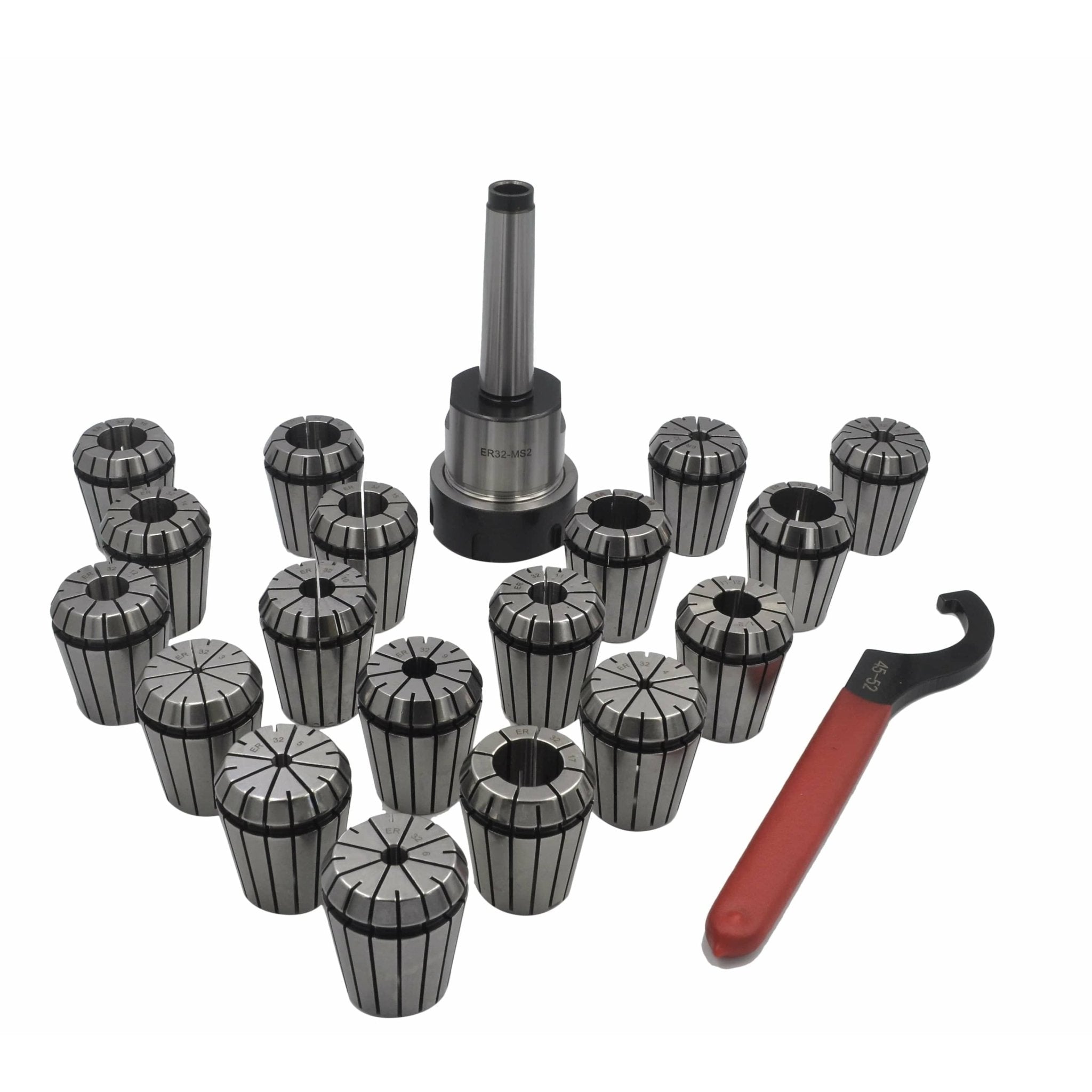 18 pc collets 3-20mm ER32 MT2 Precision Milling Collet Set - Twin Eagle Imports