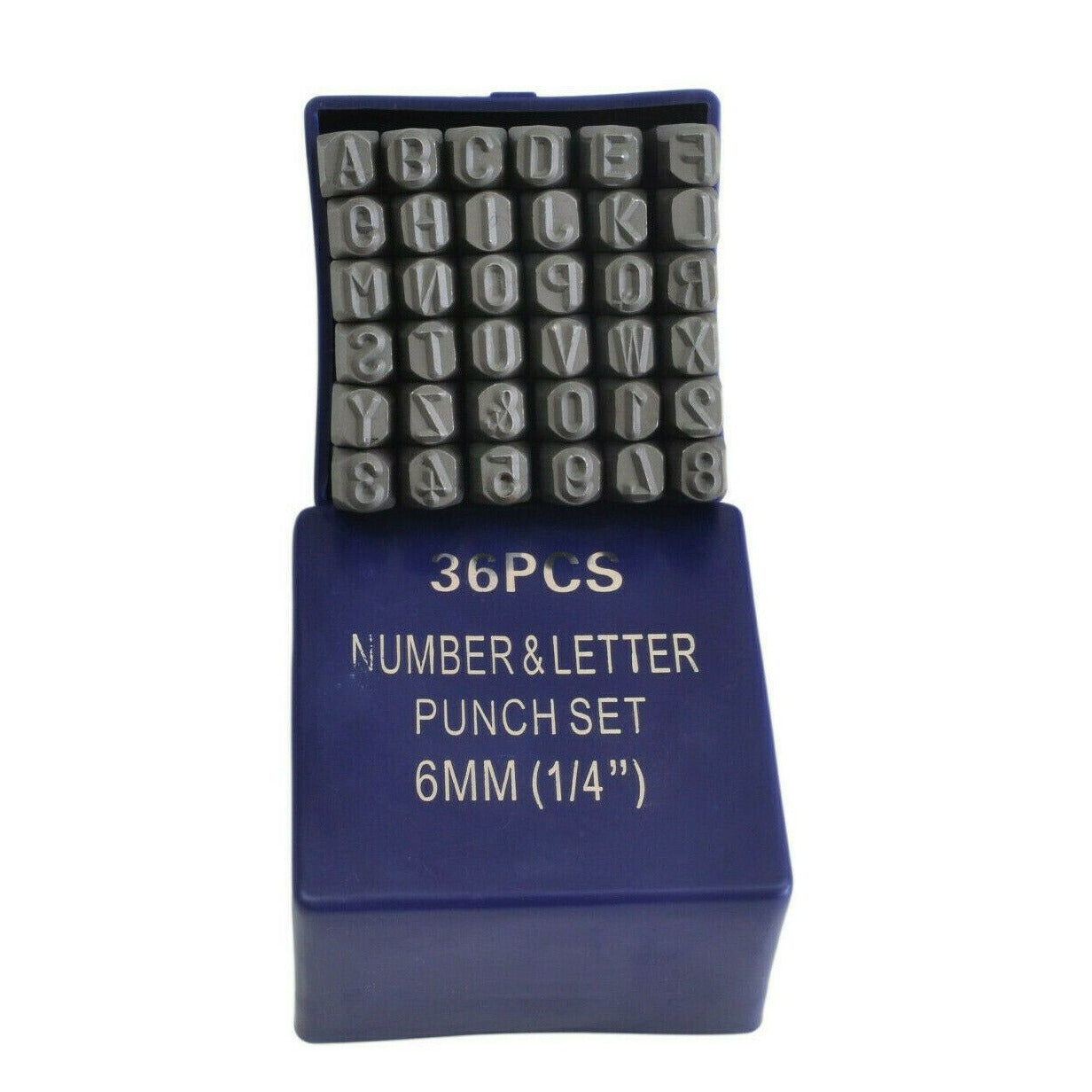 36pc x 6 mm or 1/4 Letter & number stamp punch Kit (A-Z & 0-9) Hardened steel