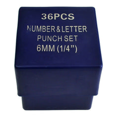 36pc x 6 mm or 1/4 Letter & number stamp punch Kit (A-Z & 0-9) Hardened steel