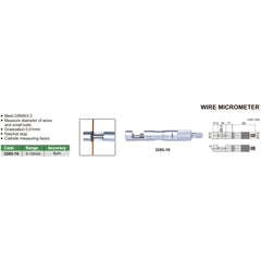 Insize Wire Micrometer 0-10mm Range Series 3285-10