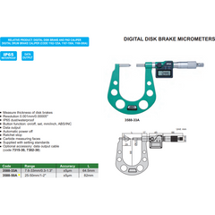 Digital Disc Brake Micrometer 25-50mm Range Series 3588-50A