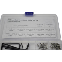 410pc Imperial Stainless Steel Grub Screw Grab Kit Assortment - Twin Eagle Imports