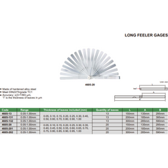 150 mm Long Insize Feeler Gauge Range 0.05-1mm Series 4605-131