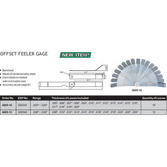 Insize Offset Feeler Gauge 0.008-0.026" Range Series 4609-12