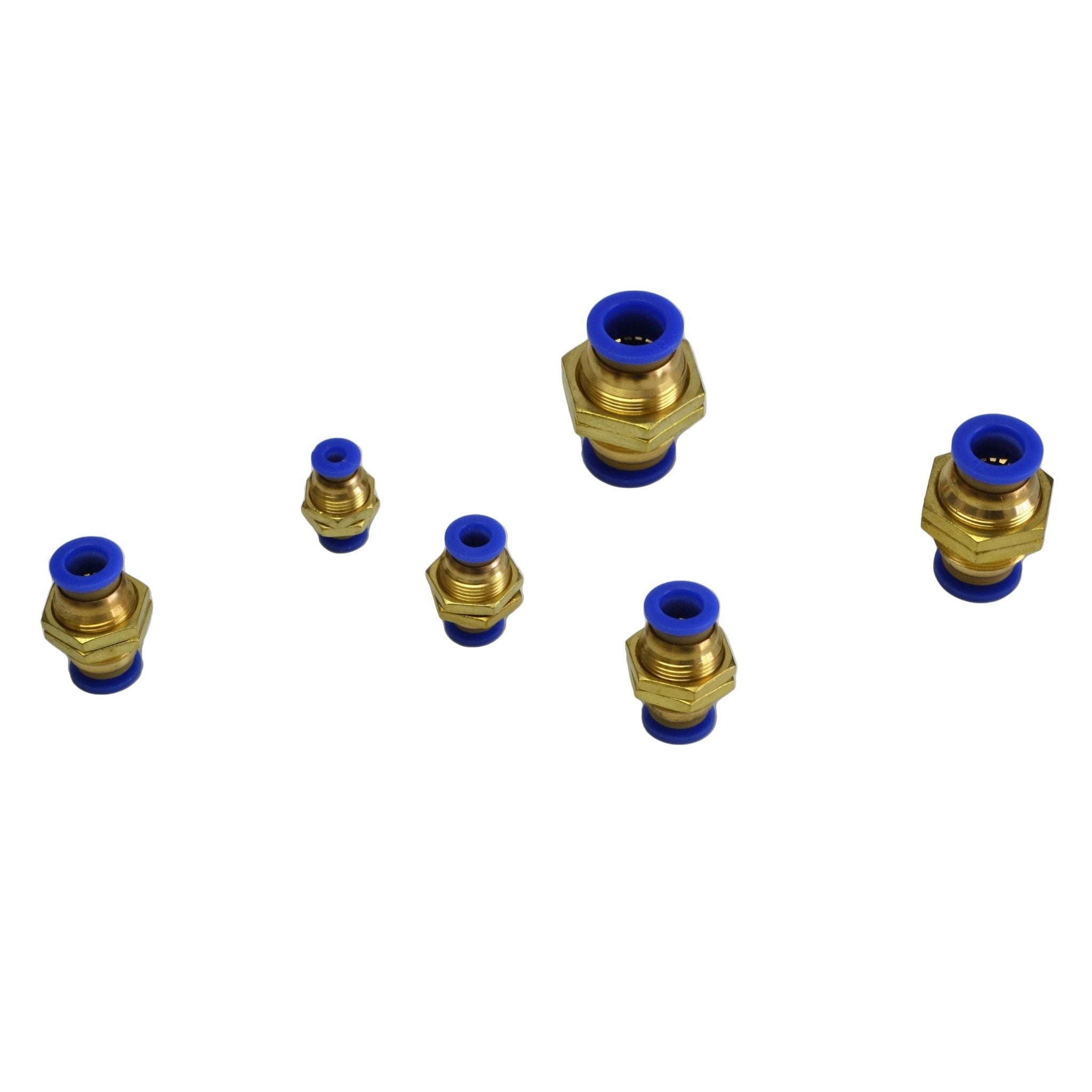 46pc Push in Air Line Nylon Hose Bulkhead Joiner Quick Connect Grab Kit Assortment - Twin Eagle Imports