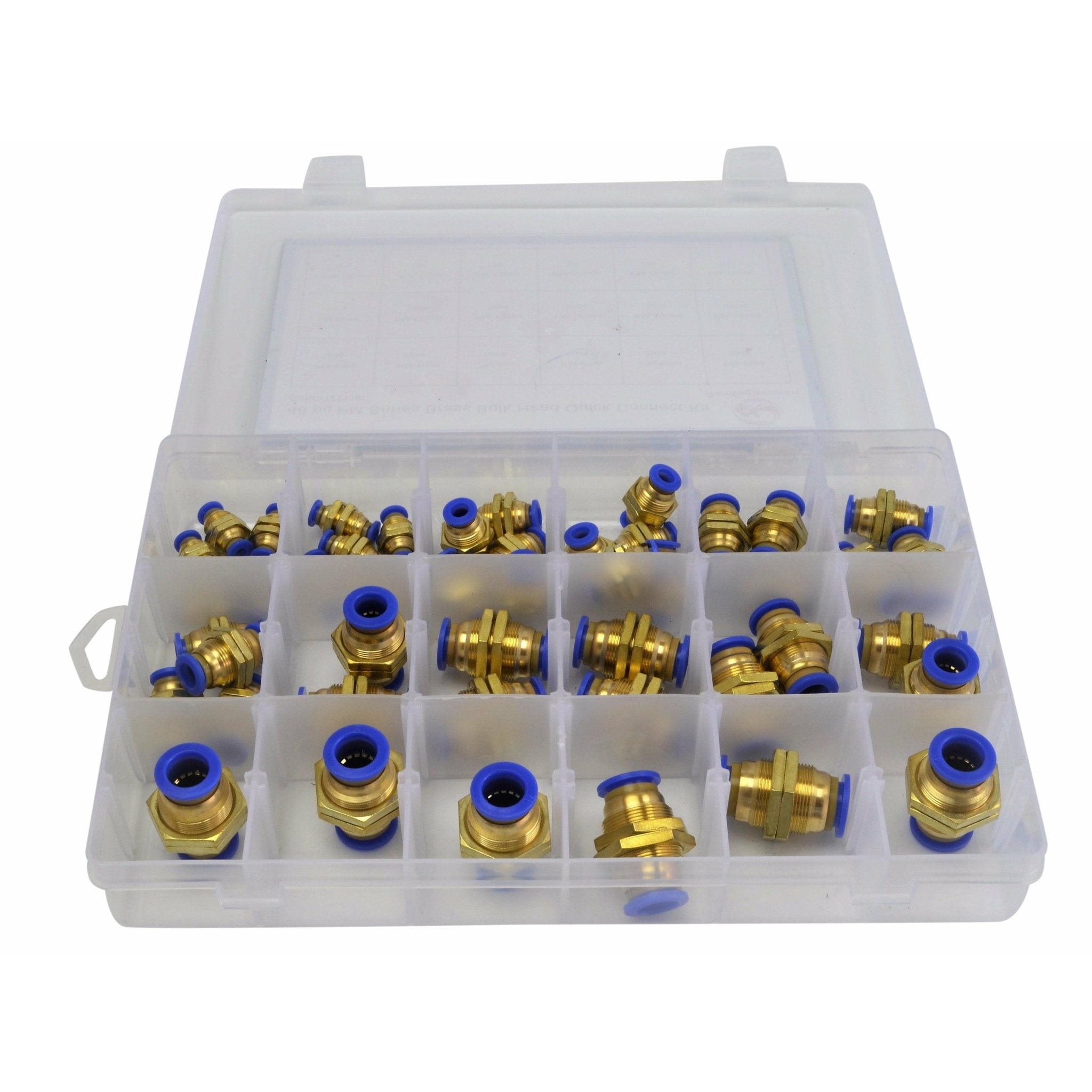 46pc Push in Air Line Nylon Hose Bulkhead Joiner Quick Connect Grab Kit Assortment - Twin Eagle Imports