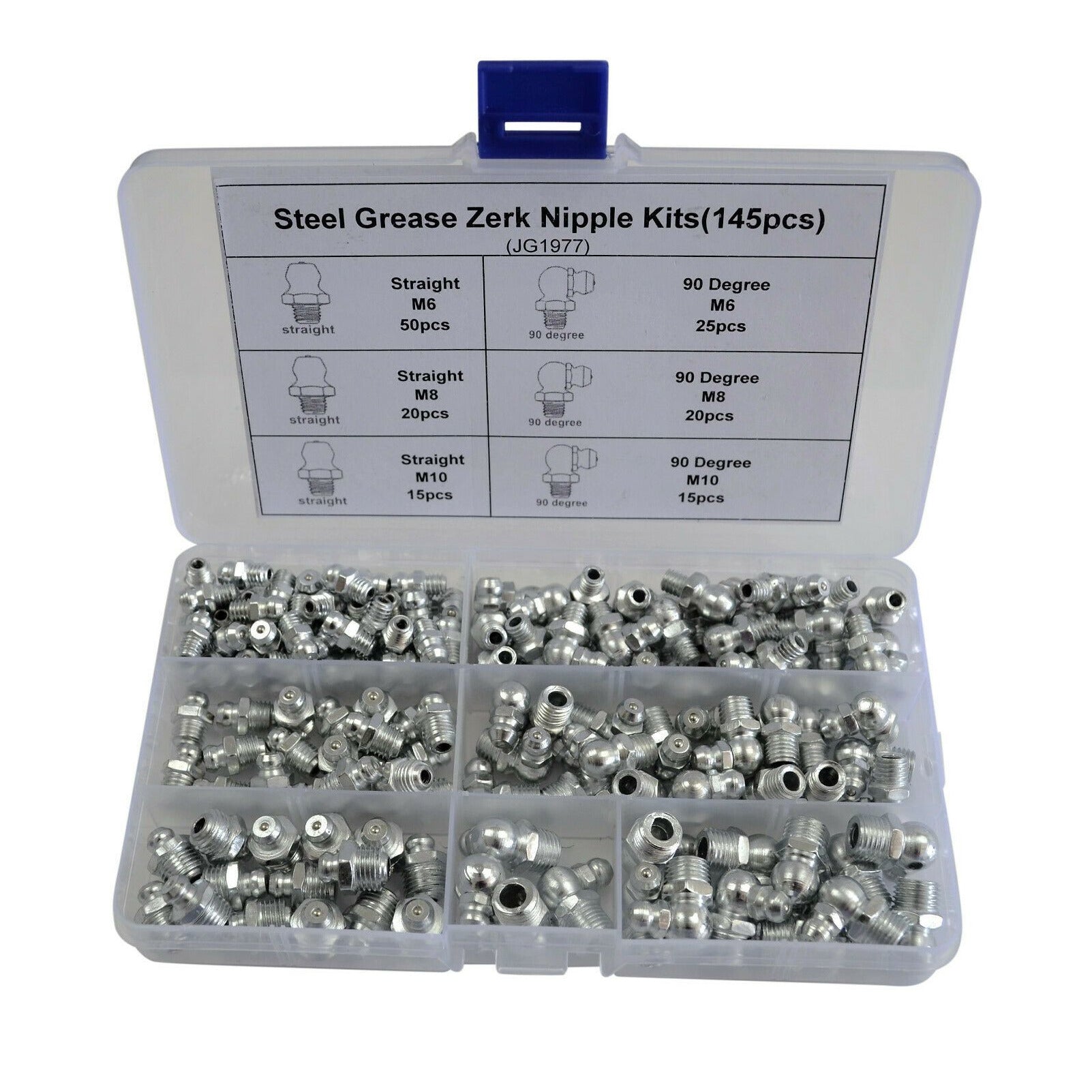 565 piece Grease Nipple Imperial and Metric Steel With Grease Caps Grab Kit Assortment