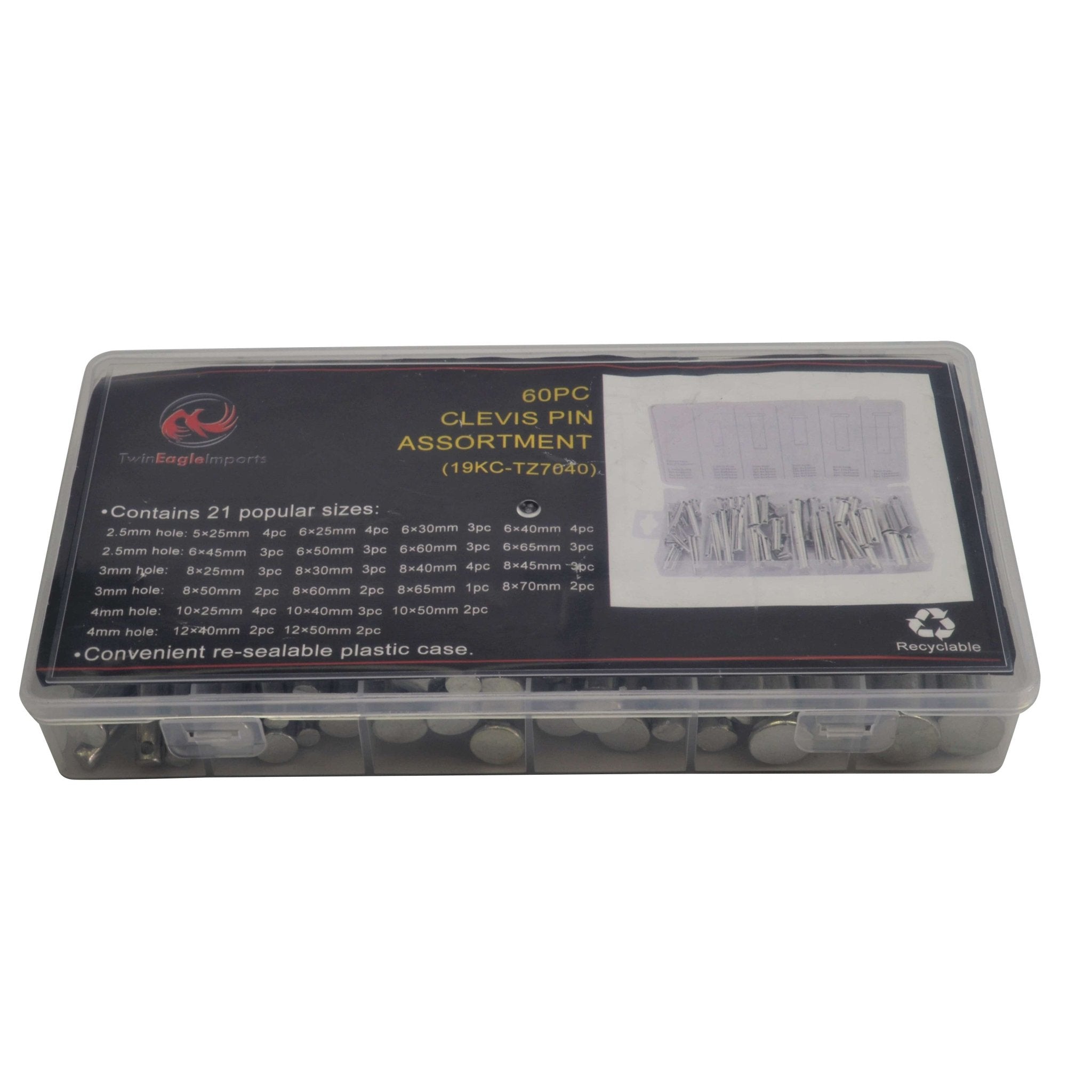 60pc Metric Clevis Pins Grab Kit - Twin Eagle Imports